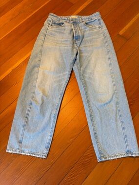 Madewell Light Blue Curvy Pieced Barrel-leg Jeans